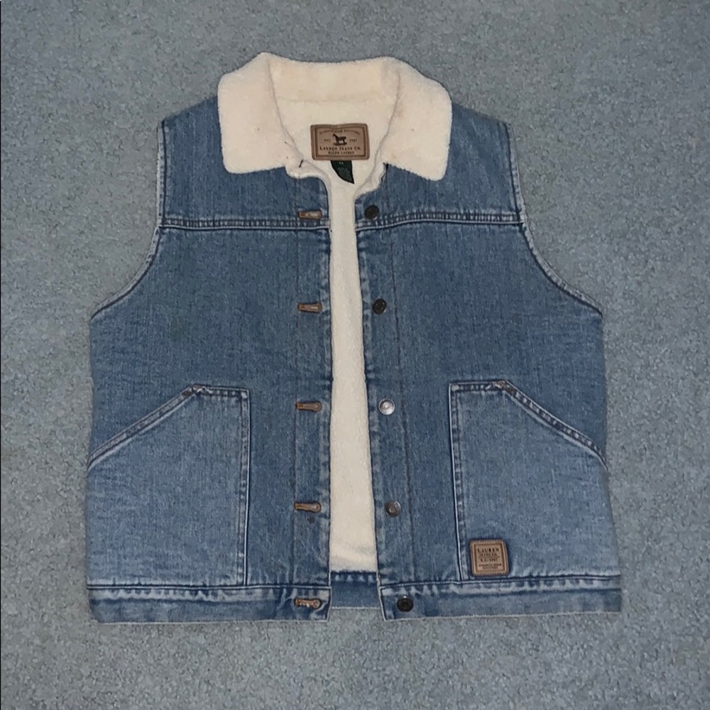 Ralph Lauren denim vest with wooly interior